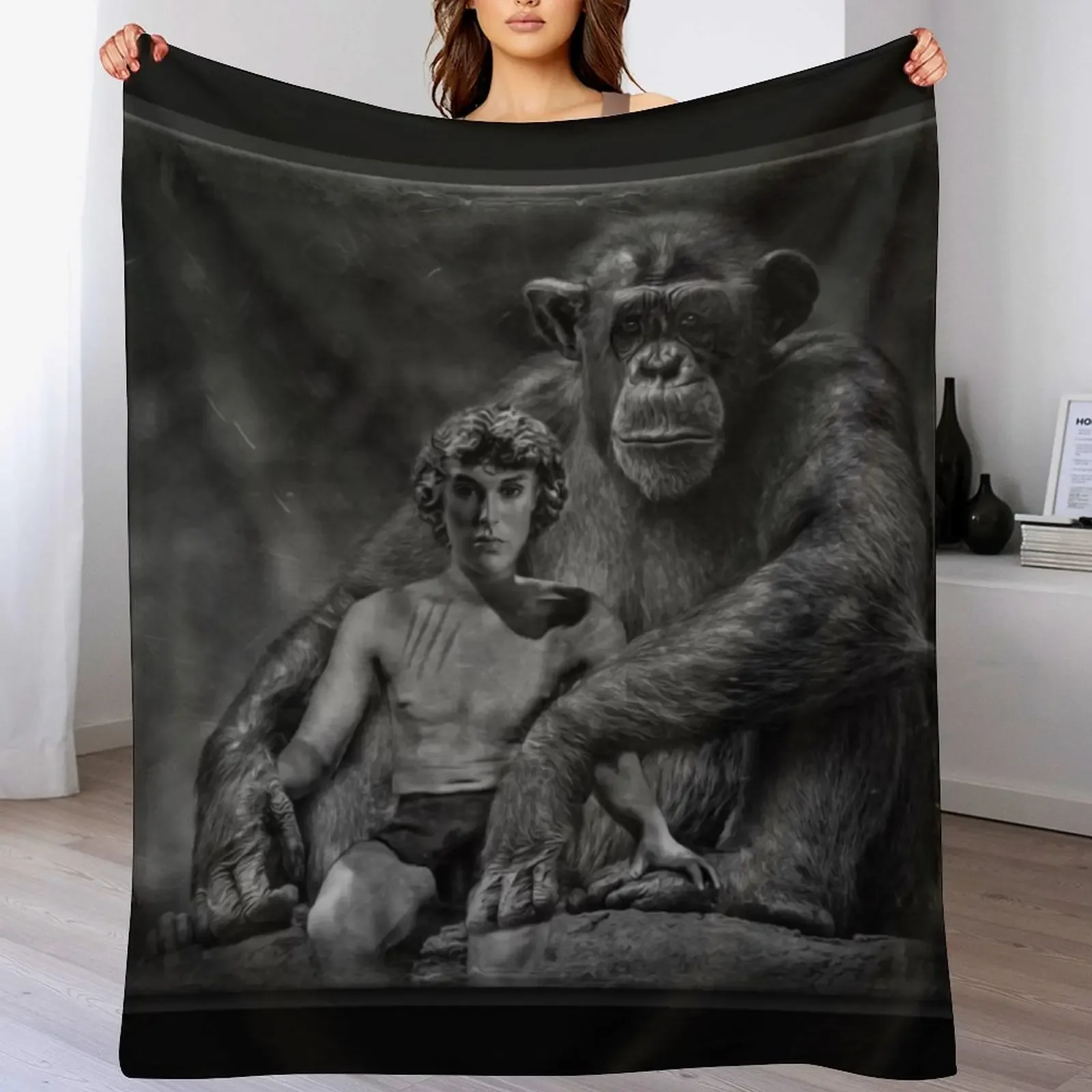 Tarzan and Kala Throw Blanket Decorative Sofas Comforter Bed Travel Blankets