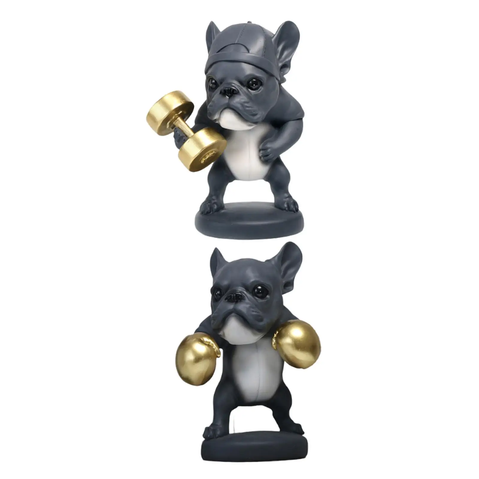 Fitness Dog Statue Figurine Realistic Holiday Decor Animal Sculpture Resin
