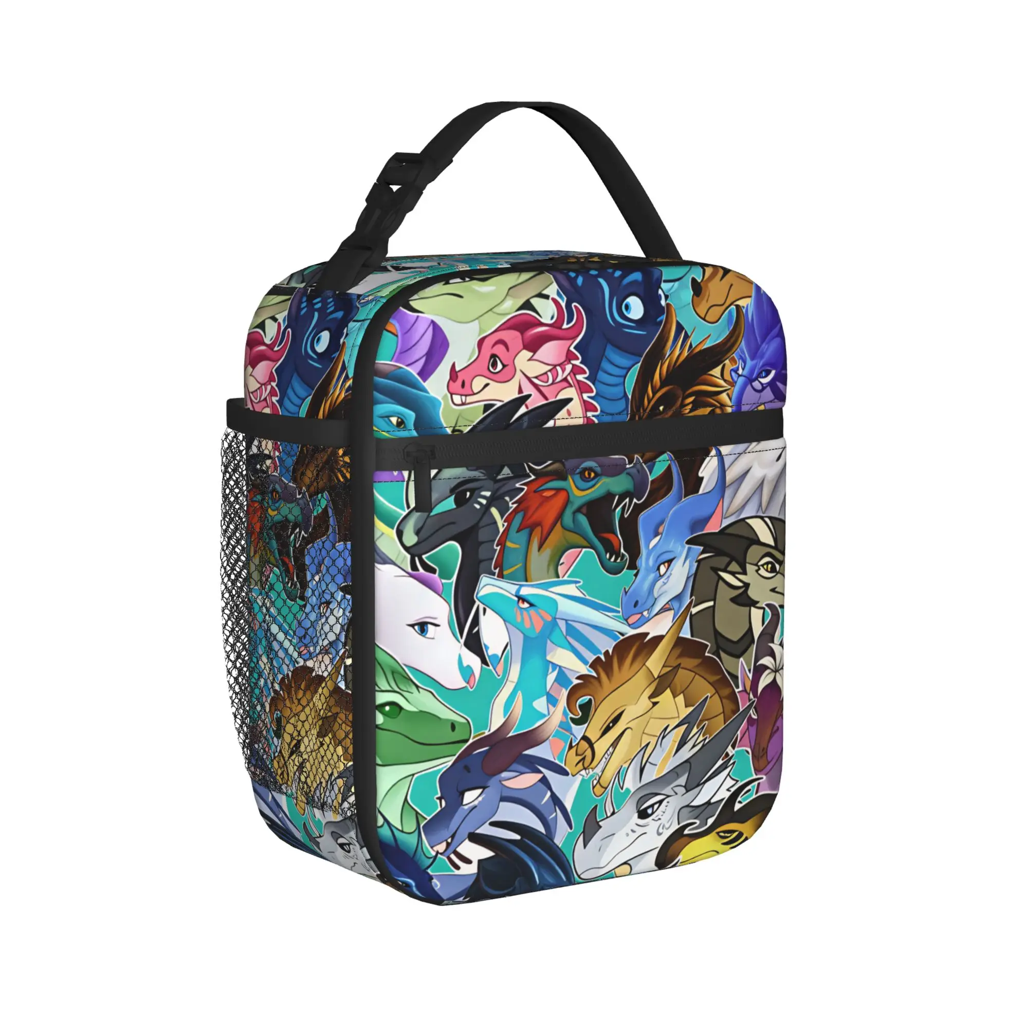 Wing Of Fire dragons Lunch Bag  Portable Zipper Lunch Box Women School  Design Cooler Bag Casual Waterproof Thermal Lunch Bags