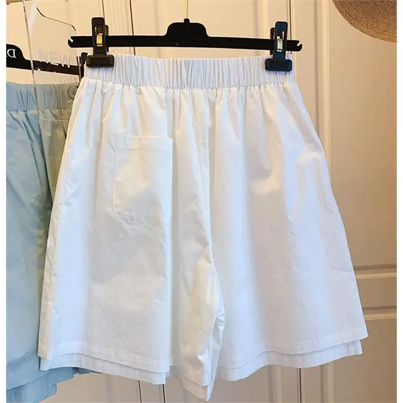 Spodnie spódnico-spodnie dwuwarstwowe, do połowy łydki, maskujące niedoskonałości, do pracy, w stylu koreańskim, z szerokim pasem i szerokimi nogawkami.