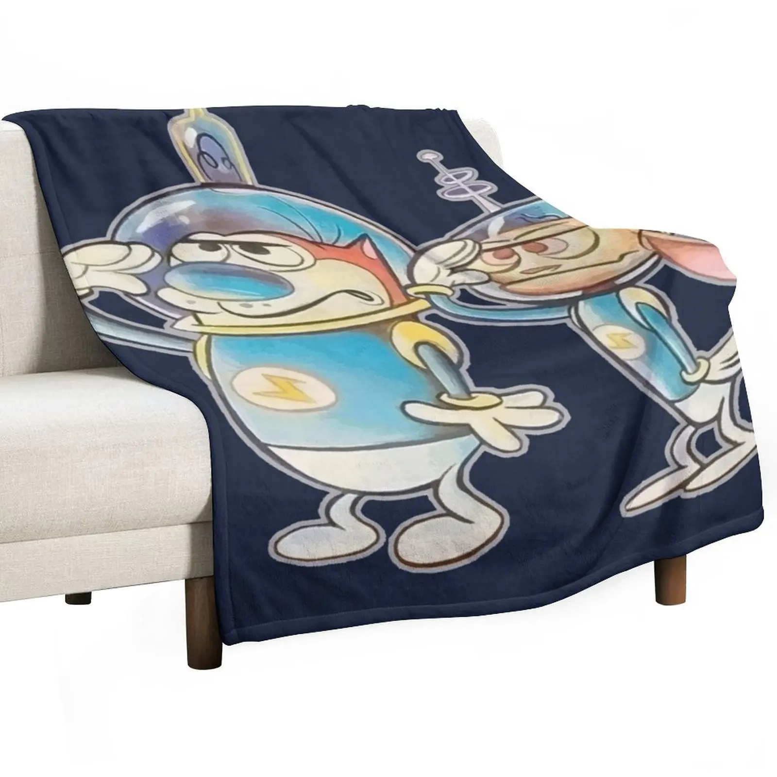 Ren and Stimpy Space Buddies Throw Blanket Blankets For Sofas Flannels Luxury Thicken Blankets