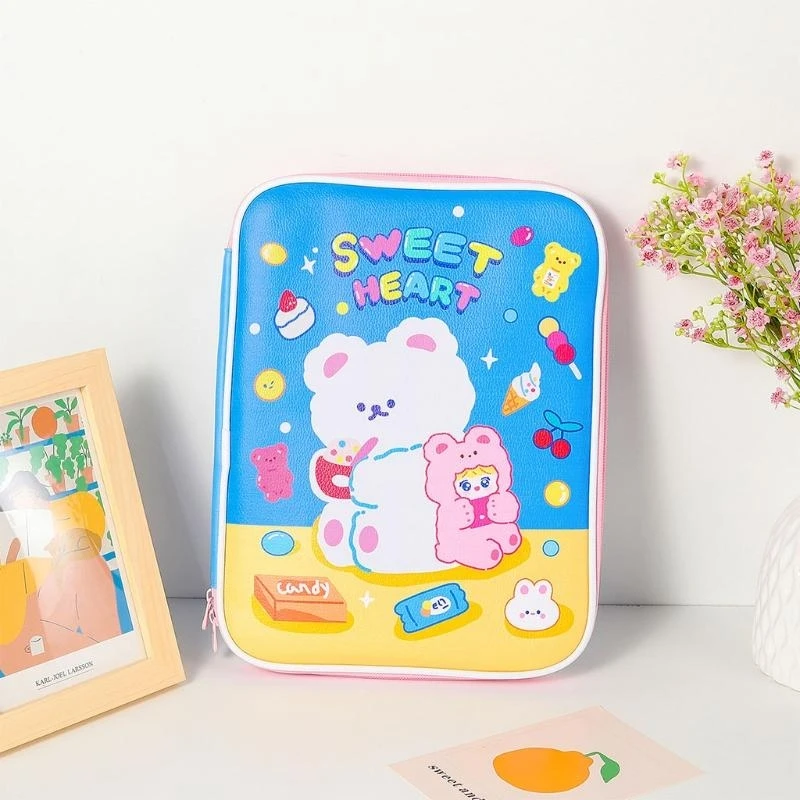 A3PE Cartoon CaptoP Faux Leather Sleeve الذي يحمل لحالة 9.7-11 "سحاب غلاف اللوحية