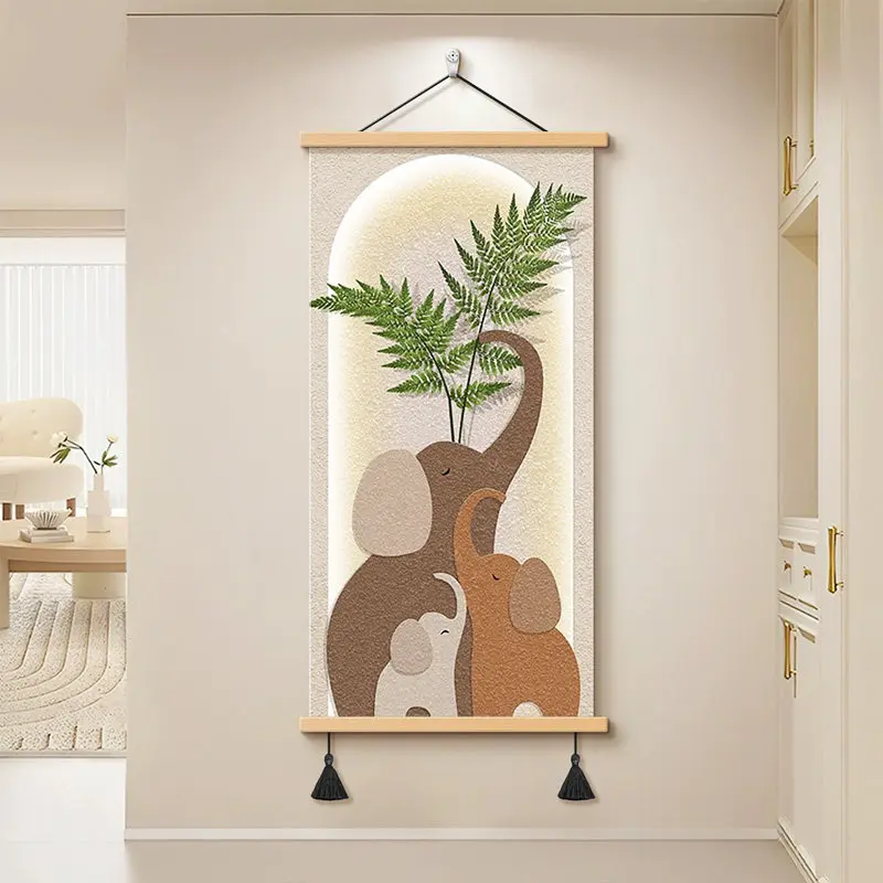 Green Plants Minimalist Wall Art, Cream Style Aesthetic Poster, Entryway, Bedroom, Japanese Restaurant & Flower Shop Decoration
