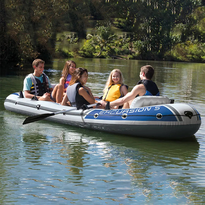 4/5 person Inflatable kayak rubber boat thickened wear-resistant super strong PVC Drifting boats with air pump