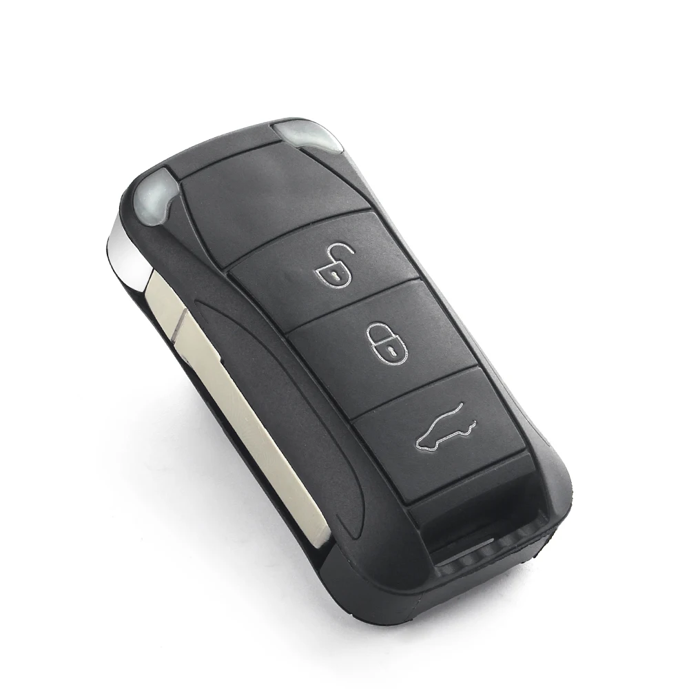 KEYYOU For Porsche Cayenne GTS 2004 2005 2006 2007 2008 2009 2010 2011 Fob Flip Remote Key Shell 2 Buttons Car Case Cover