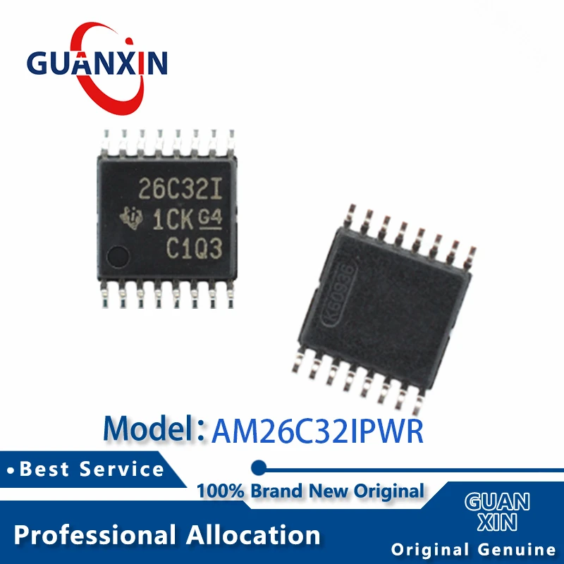 

100% New AM26C32IPWR AM26C32IPW TSSOP-16 Marking 26C32I AM26C32