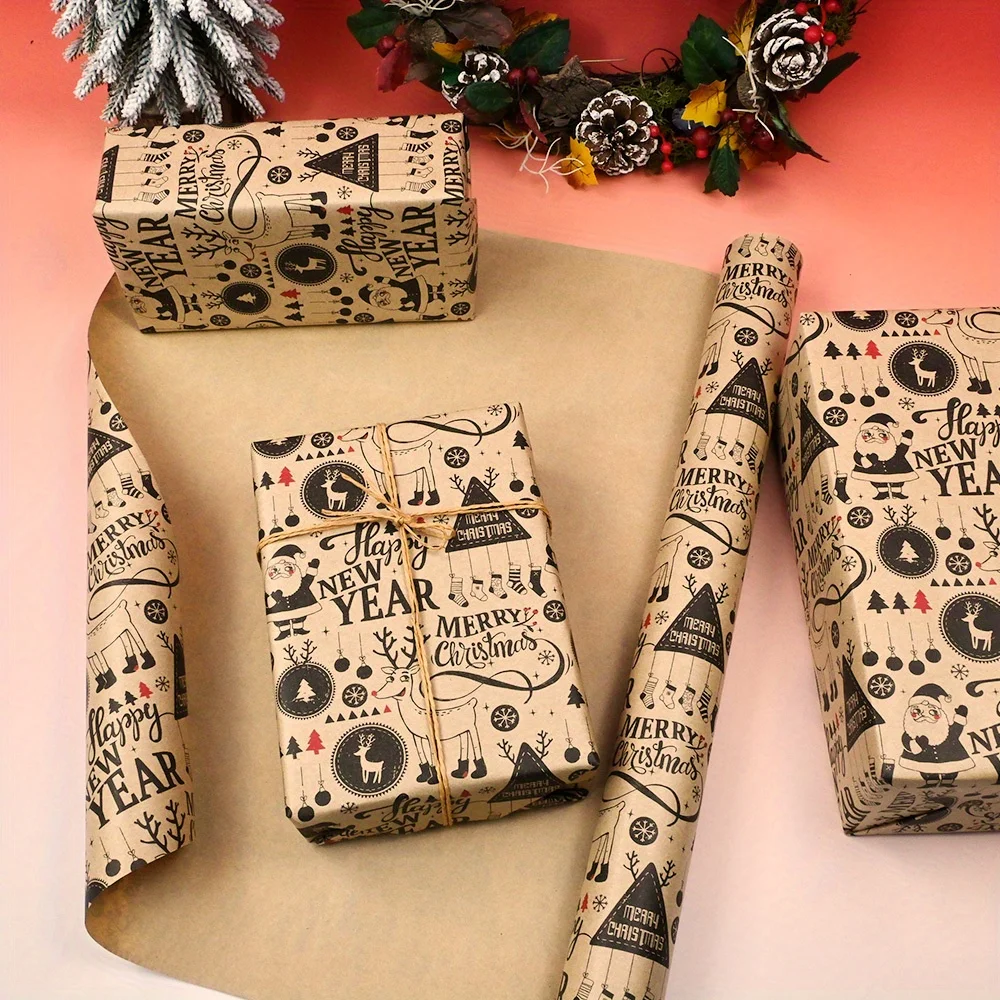 Christmas Kraft Paper Wrapping Roll