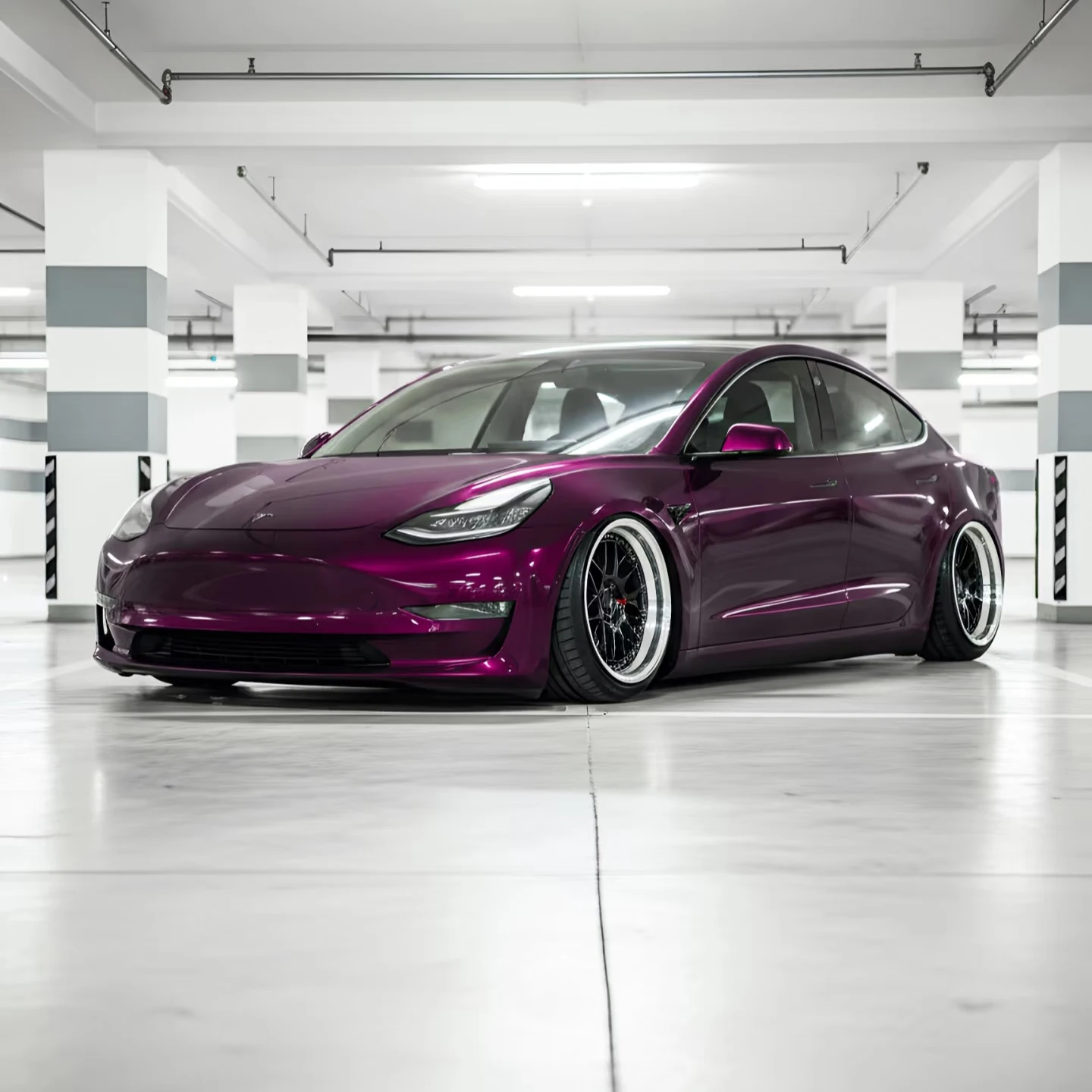 

PET liner Car Hood Wrap Metallic Purple Vinyl Wrap