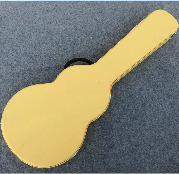 Estuche para guitarra eléctrica LP amarillo, caja de cuero para guitarra, estuche de almacenamiento para instrumentos, marca ...