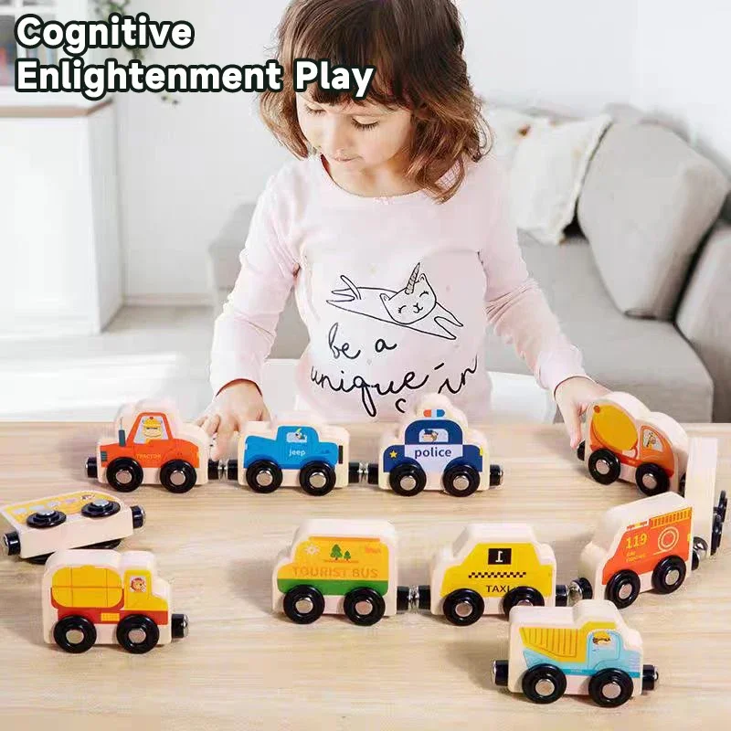 

Montessori Wooden Magnetic Train Toys Early Educational Cognition Color Toys Puzzle Numbe Learning Game Train Set Toys Gifts