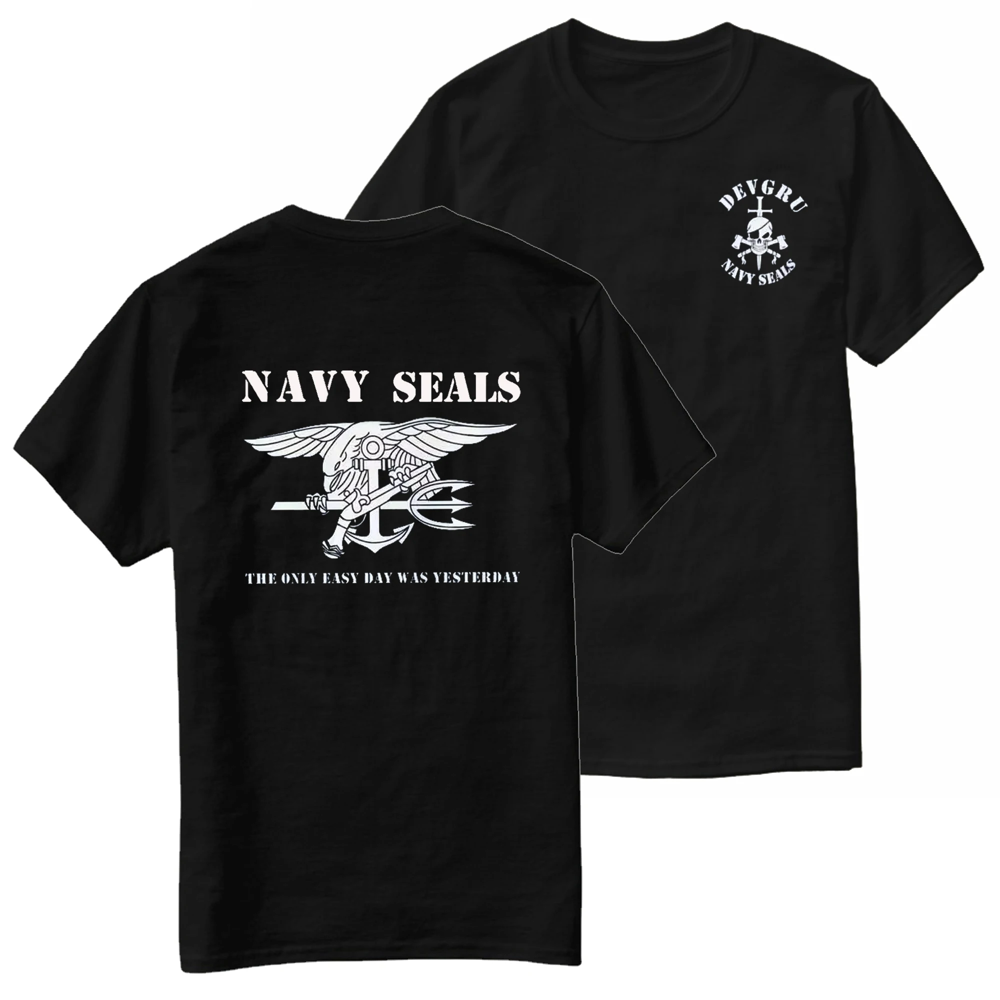 Naval SEALs Silver Team Seal Team Six Devgru Squadron T-shirt 100% Cotton Casual Mens T Shirt Military Style Streetwear