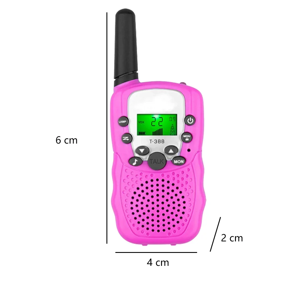 2PCS Mini Walkie Talkie for Kids Child Walkie-Talkie 3 Miles Range Two Way Receiver Radio LCD Flashlight Children Christmas Gift