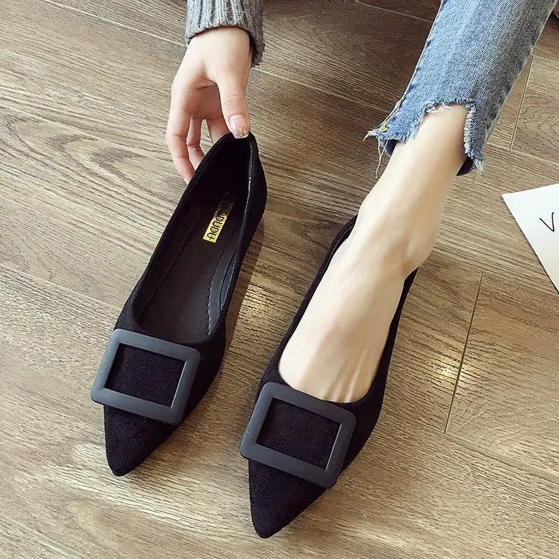 Płaskie buty damskie szpiczasty nosek formalne czarne obuwie damskie wsuwane elegancka sukienka modna wyprzedaż tanie oferta powitalna Chic