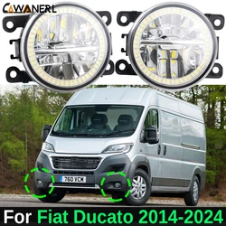 2 Pieces 30W H11 Car Front LED Fog Light Angel Eye DRL Daylight 3000LM 12V For Fiat Ducato (250, 290, 295_) 2014-2024