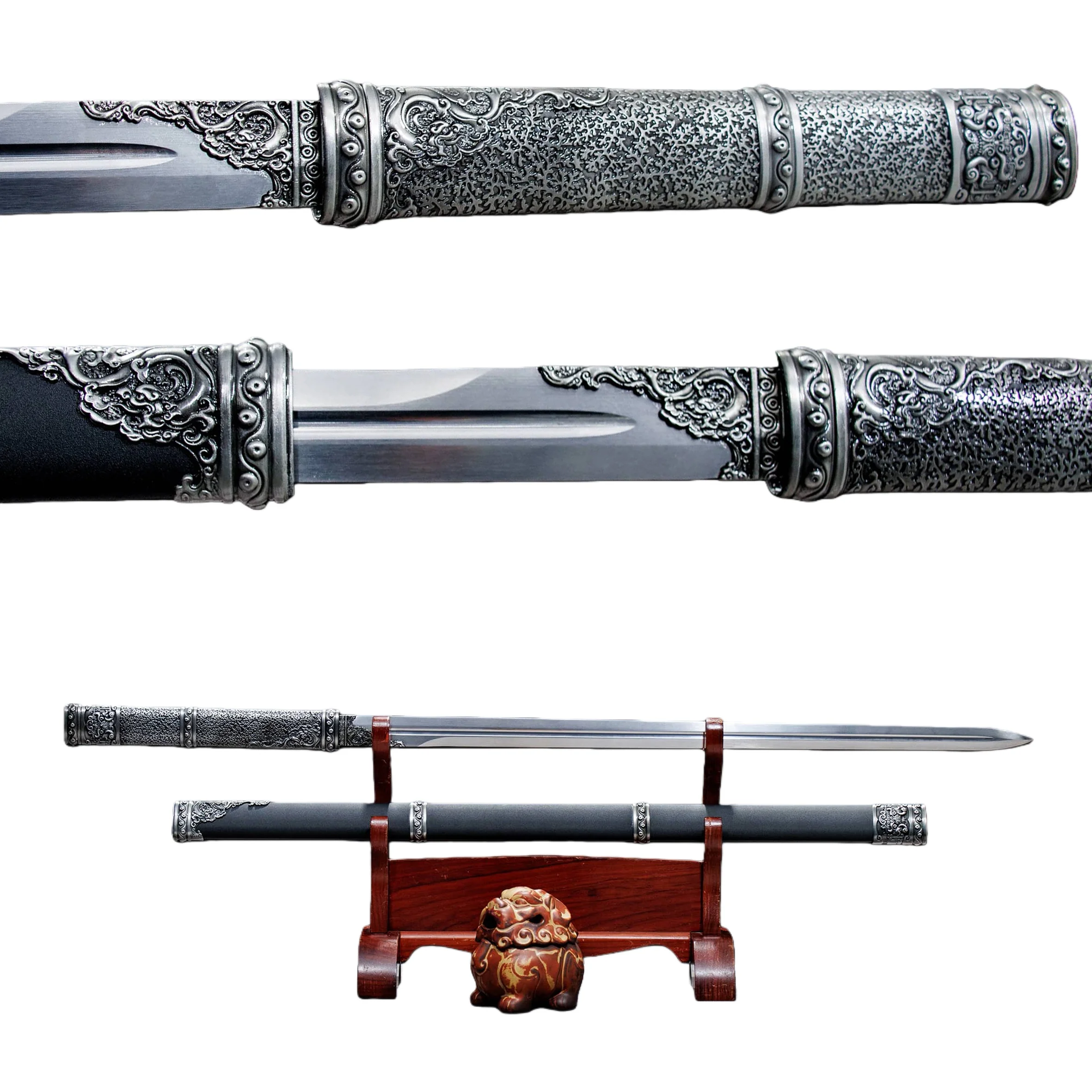 105cm Bamboo Joints Sword Combat Preparation Sharp Samurai Sword Full Tang Iron Sheath Polished Sheath Katana Ninja Martial Arts