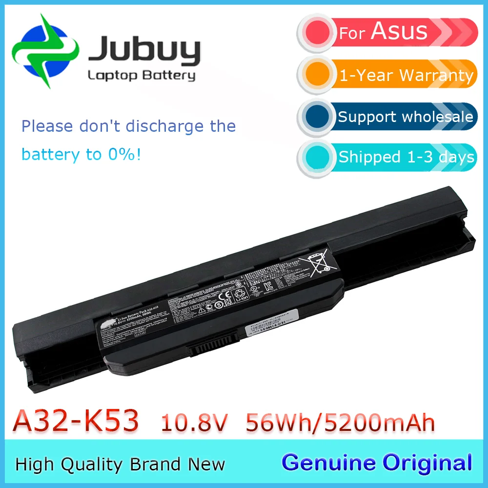 A32-K53 10.8V 5200mAh Original Laptop Battery for Asus A43SV K43S A53 K53B K53E K53SJ K53SD K53U K54LY