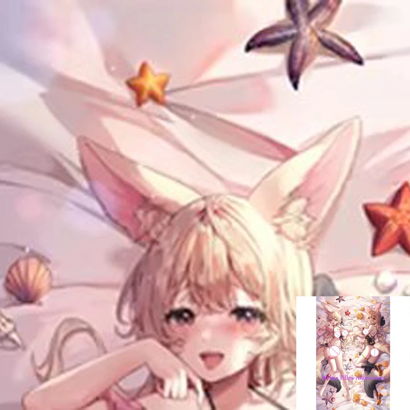 

Dakimakura Anime Pillow Cover Fox Girl Double Sided Print Life-size Halloween Christmas Decoration
