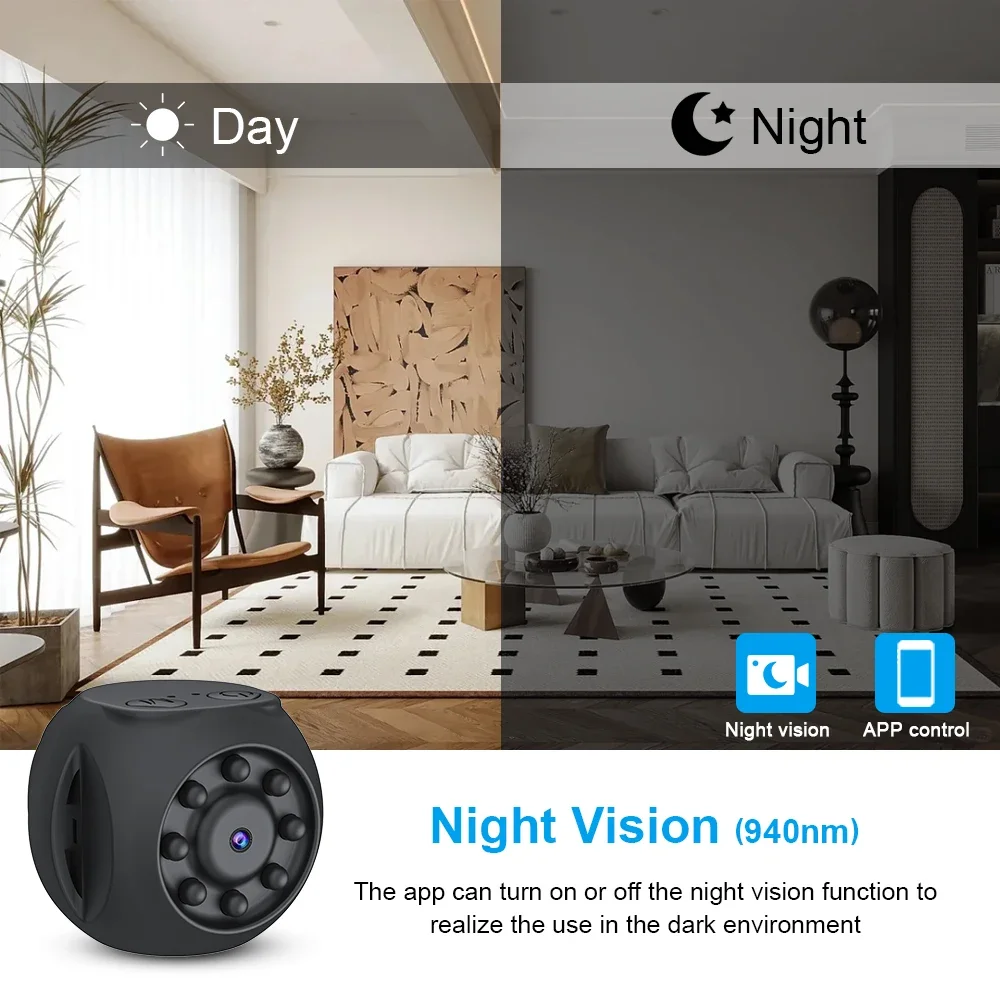 Миниатюрная Wi-Fi камера WK10, HD микро-диктофон, камера с инфракрасным ночным видением, запись, DV видеокамера 1080P IPC