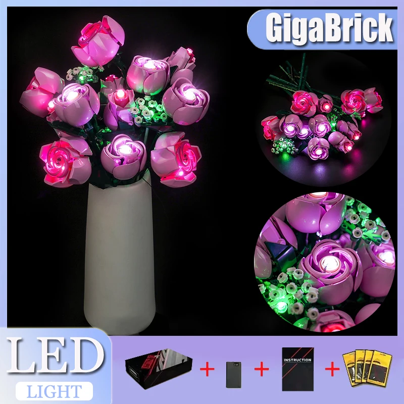 高級品質の-led-照明セット-レゴ-10374-バケット-オブ-ローズ用-led-ライトのみ、ブロックモデルなし-完璧にフィットし、鮮やかな輝きを発します。