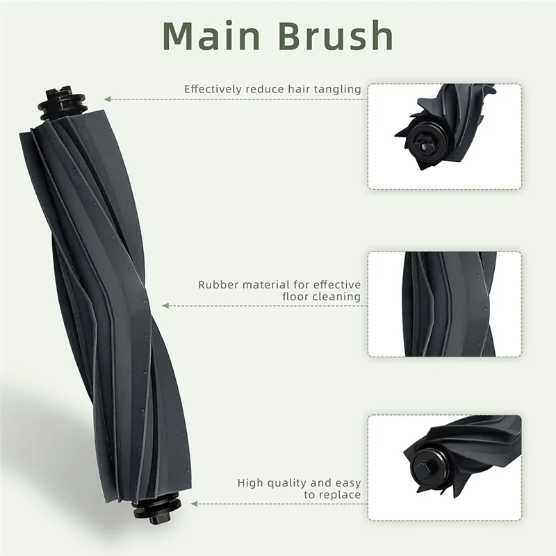 A74X Replacement Parts Compatible for Dreame L10S Ultra / L10 Ultra Robot Vacuum Cleaner Accessories, Main Brush,Dust Bags