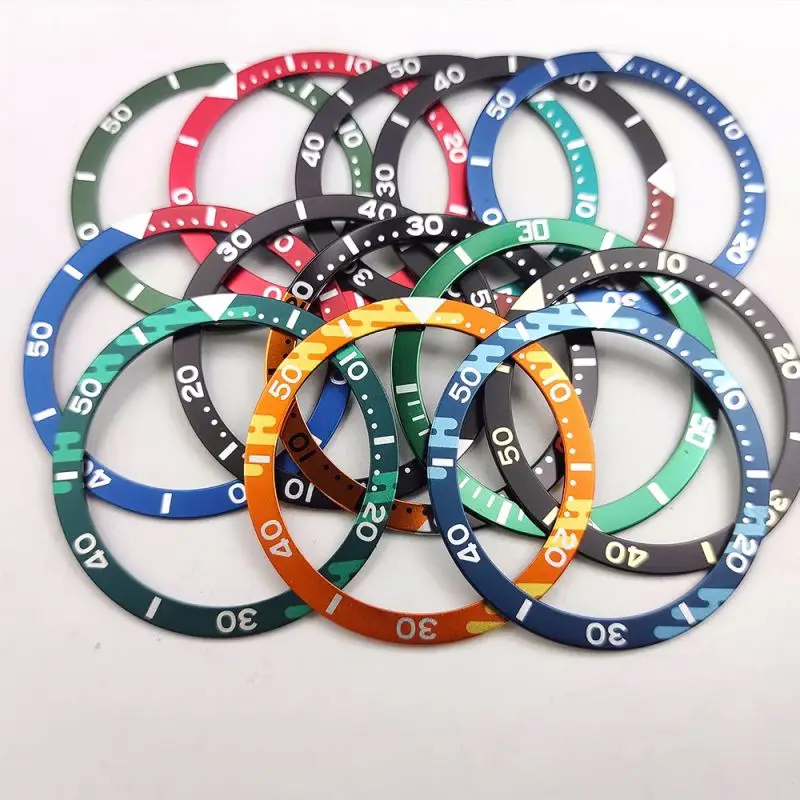 Mod 39MM*32MM  Abalone Turtle 6105 Flat Aluminum Ring Bezel Insert For SEIKO Movement Diving Watch