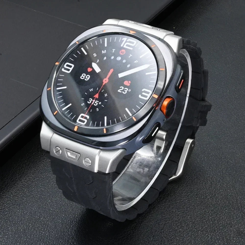 

Silicone Men Sport Band for Samsung Galaxy Watch Ultra 47mm Soft Loop Strap for SAMSUNG GALAXY ULTRA No Gaps Curved End Bracelet