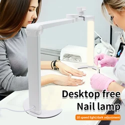 Half Moon LED For Nail Eyelash Extension Foldable Dimming Warm/White Reading Beauty Desk Lamp Tattoo Manicure Nail Phone Clip Li
