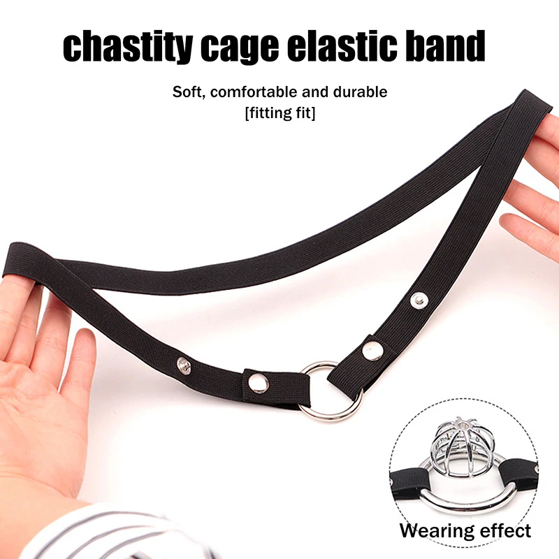 مكافحة قفص العفة الذكور جهاز مساعد حزام قابل للتعديل حبل ثلاثة طريقة توسيع شريط مرن لعبة الجنس مثير الملابس الداخلية للرجال