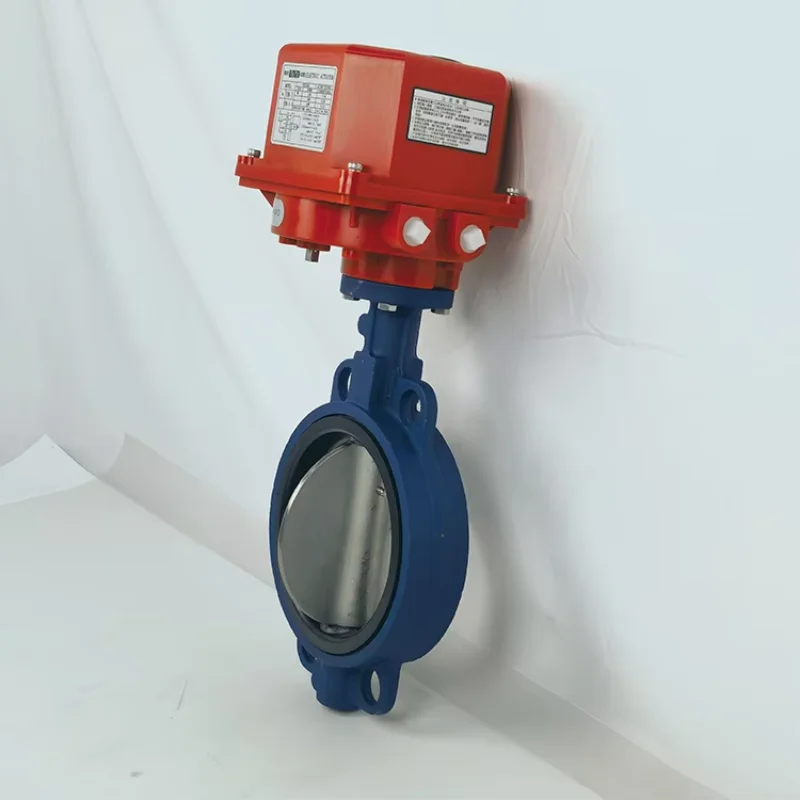 220V AC/DC Cast Iron Wafer Motorized Butterfly Valve Electric Air Control Valve