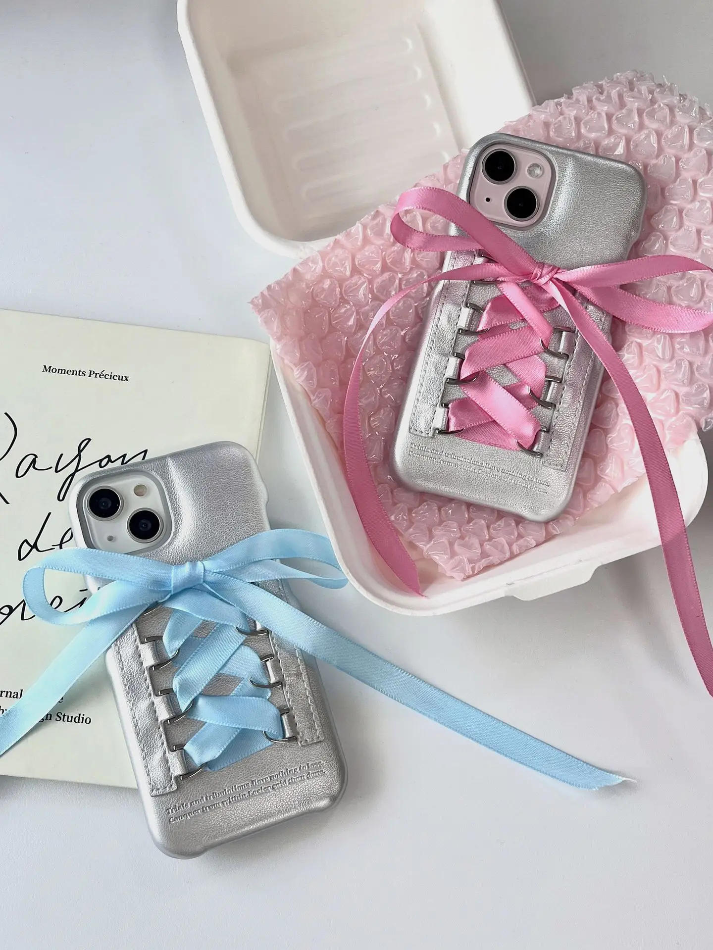 Ribbon Bowknot Phone Case For iPhone 15 14 13 12 Pro Max Cover