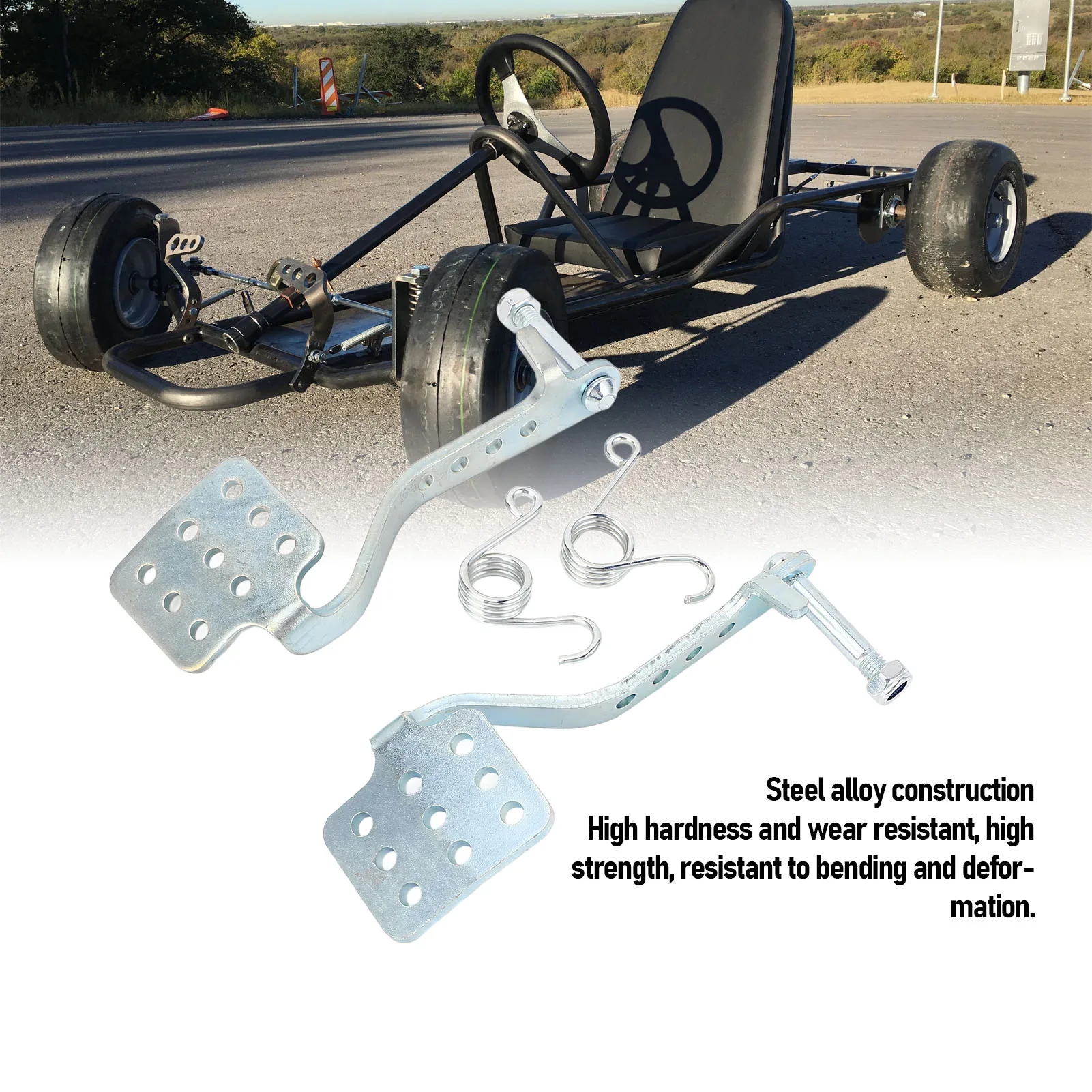 Go Kart Pedals Erosion Resistant Easy Installation Go Kart Brake Throttle Pedals High Hardness Steel Alloy for Azusa Fun Kart view 6