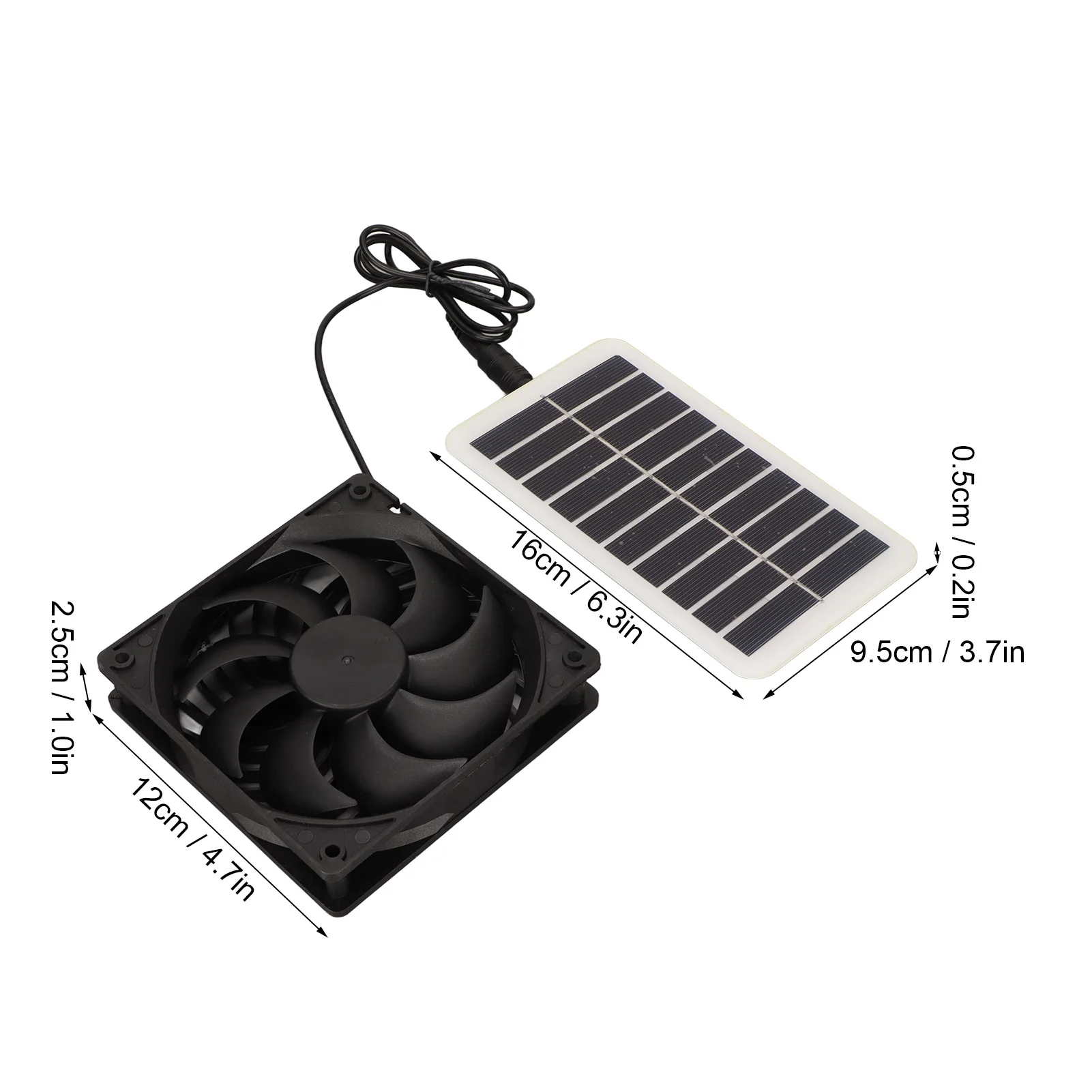 Solar Power Panel Exhaust Fan 15W Energy Saving Odor Removal Portable Solar Powered Air Extractor for Pet Houses RVs