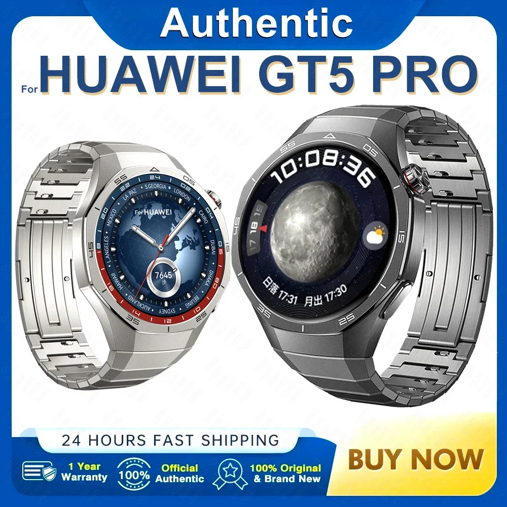 New Original For HUAWEI Watch GT5 Pro GPS Sports Track SmartWatch Compass Altimeter Waterproof Bluetooth Call Smart Bracelet Men