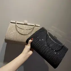 Luxy Moon borsa da donna borsa da sera di lusso con pochette da sera albicocca borsa a tracolla con catena da festa borsa da sposa con paillettes femminile