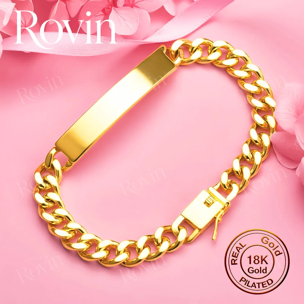 18K Gold 8-Inch 8mm Minimalist Cuban Link Bracelet – Stylish Party Jewelry for Men and Women