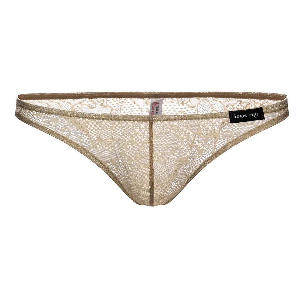 رجل مثير الملابس الداخلية الدانتيل انظر من خلال منخفضة الخصر الانتفاخ الحقيبة ثونغ ملخصات الملابس الداخلية مثلي الجنس Temptatio المثيرة Hombre الذكور الملابس الداخلية موجز