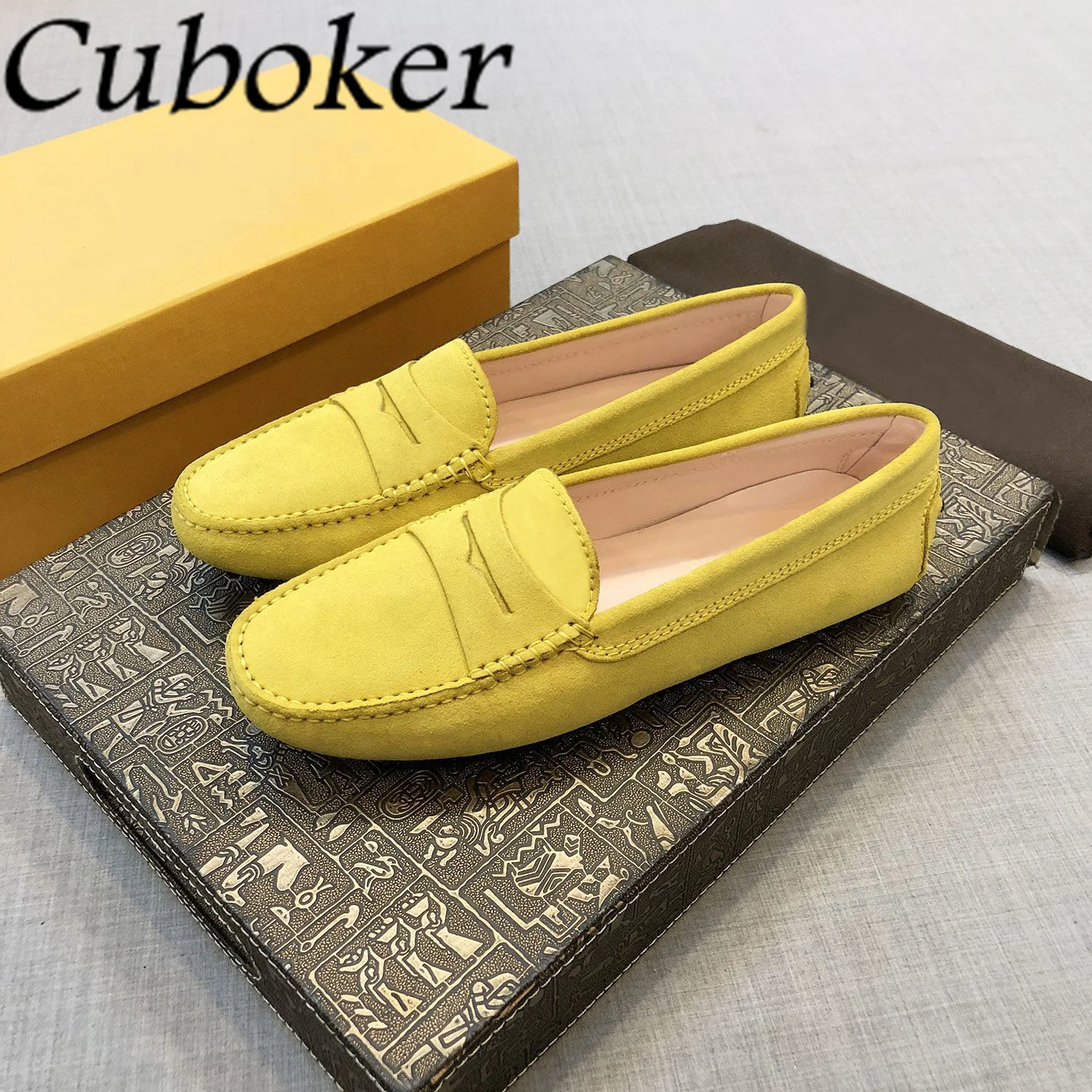 Loafers Shoes Leather Women\'s Flat Shoes Summer Suede Mules For Women Causal Flats Doug Shoes Spring Walking Out Ladies Shoes