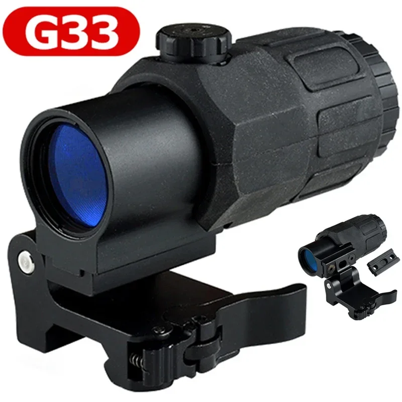 Imagem -04 - Caça Lupa com Interruptor para o Lado Rápido Montagem Destacável para Airsoft Shooting Rifle Scope Acessórios Táticos G33 3x