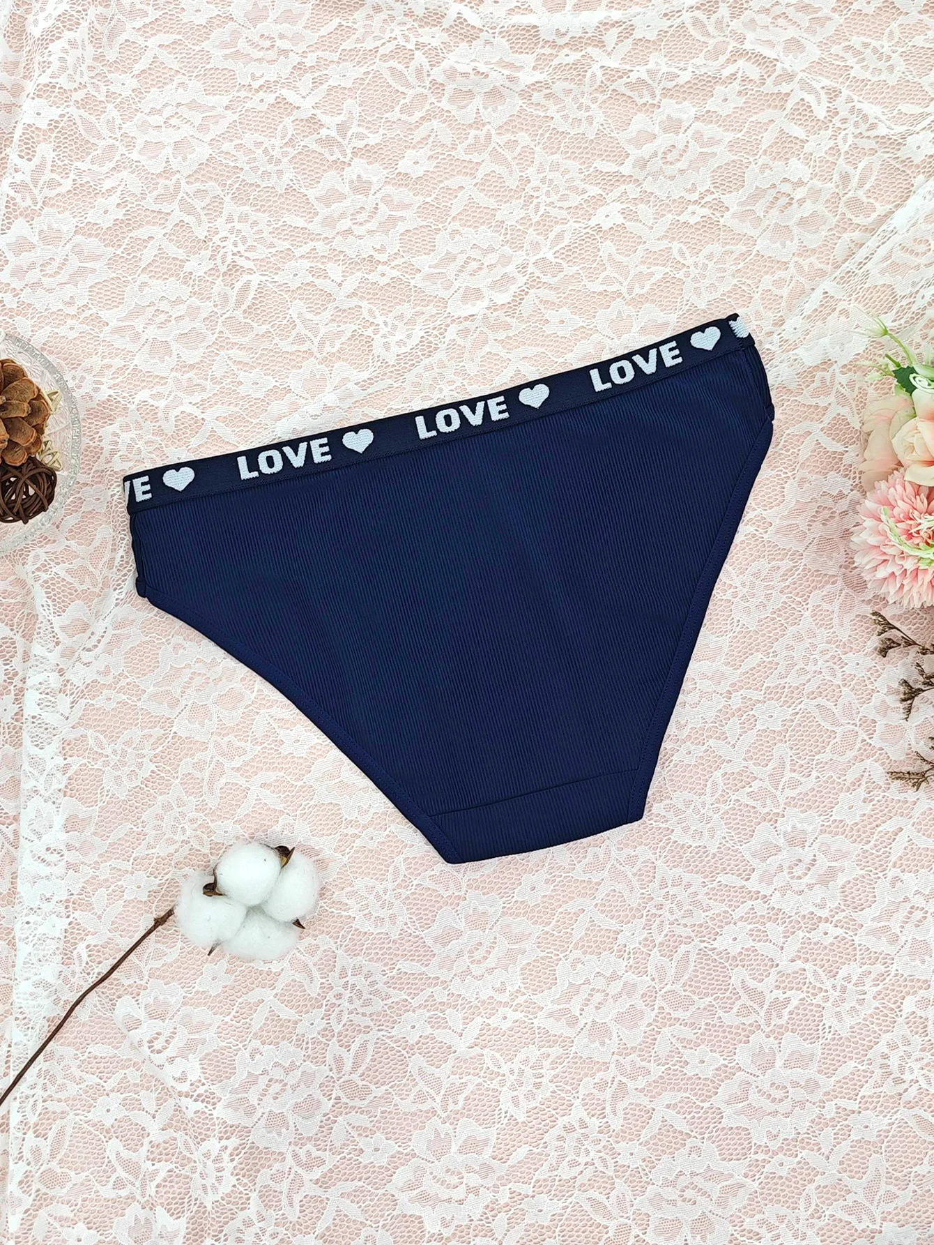 حزام على شكل قلب، سلسلة ألوان الحلوى، حدث رياضي، سراويل داخلية نسائية، طقم مكون من 6 قطع، ألوان مختلطة