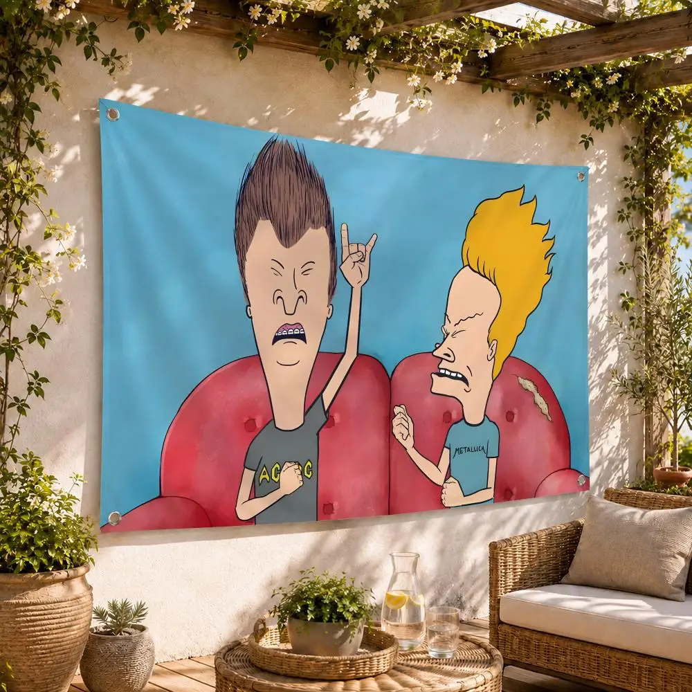 Beavis and Butt Head Cartoon Flags Flag Soft skin-friendly Durable Tapestry Outdoor party Home living room bedroom Decoration