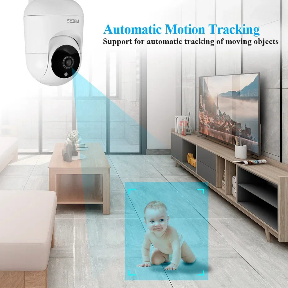 

FUERS 4K 8MP Wi-Fi IP-камера с регулируемым кронштейном Tuya Smart Home Security Беспроводная камера наблюдения Радионяня Мини-камера