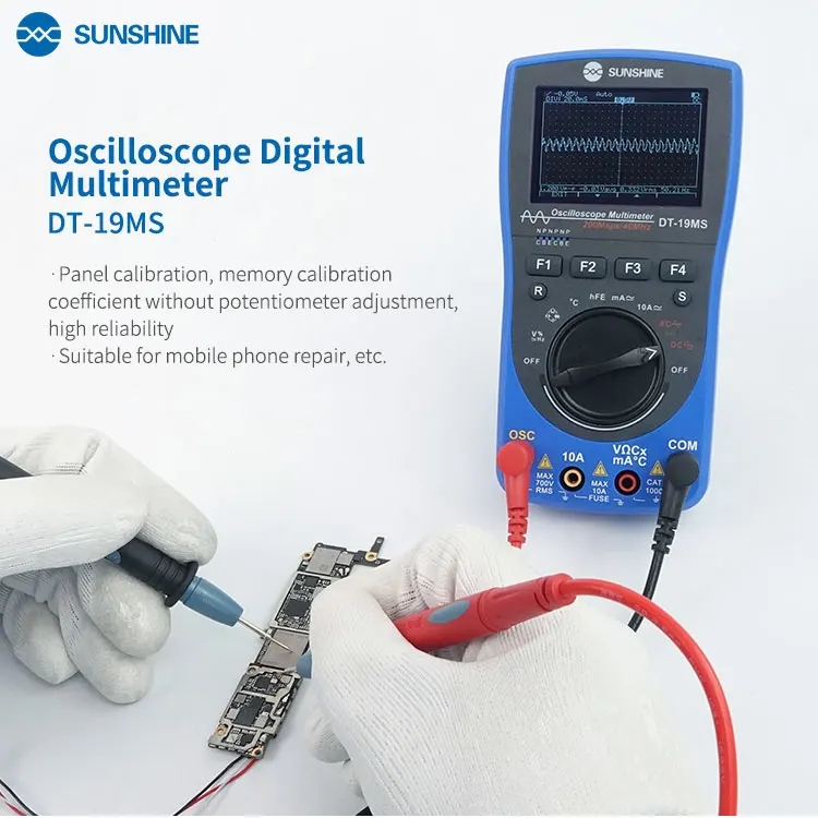 Sunshine Dt-19ms 2 In 1 Handheld Dc Ac Tester Oscilloscope Digital Multimeter Phone Repair Tools