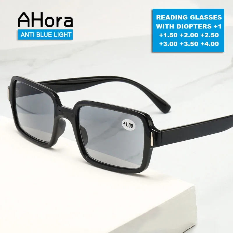 

Ahora Retro Square Reading Sunglasses Men Women 2023 Trend Anti Blue Light UV Optical Presbyopia Eyeglasses +1.0+1.5+2.0+2.5+3.0