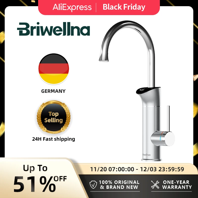 Briwellna Điện Tức Thì Máy Nước Nóng 220V Vòi Bếp 2 Trong 1 Tankless Nước Tập Làm Nóng Phối Geyser Lưu Lượng máy Hâm Nóng