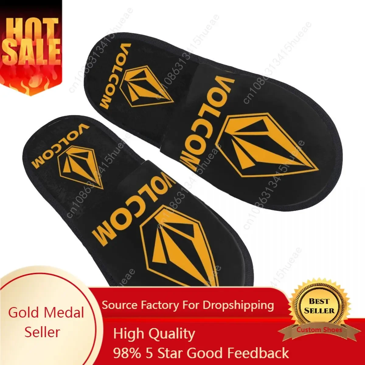 

Volcoms Logo Comfy Scuff With Memory Foam Slippers Women Hotel House Shoes