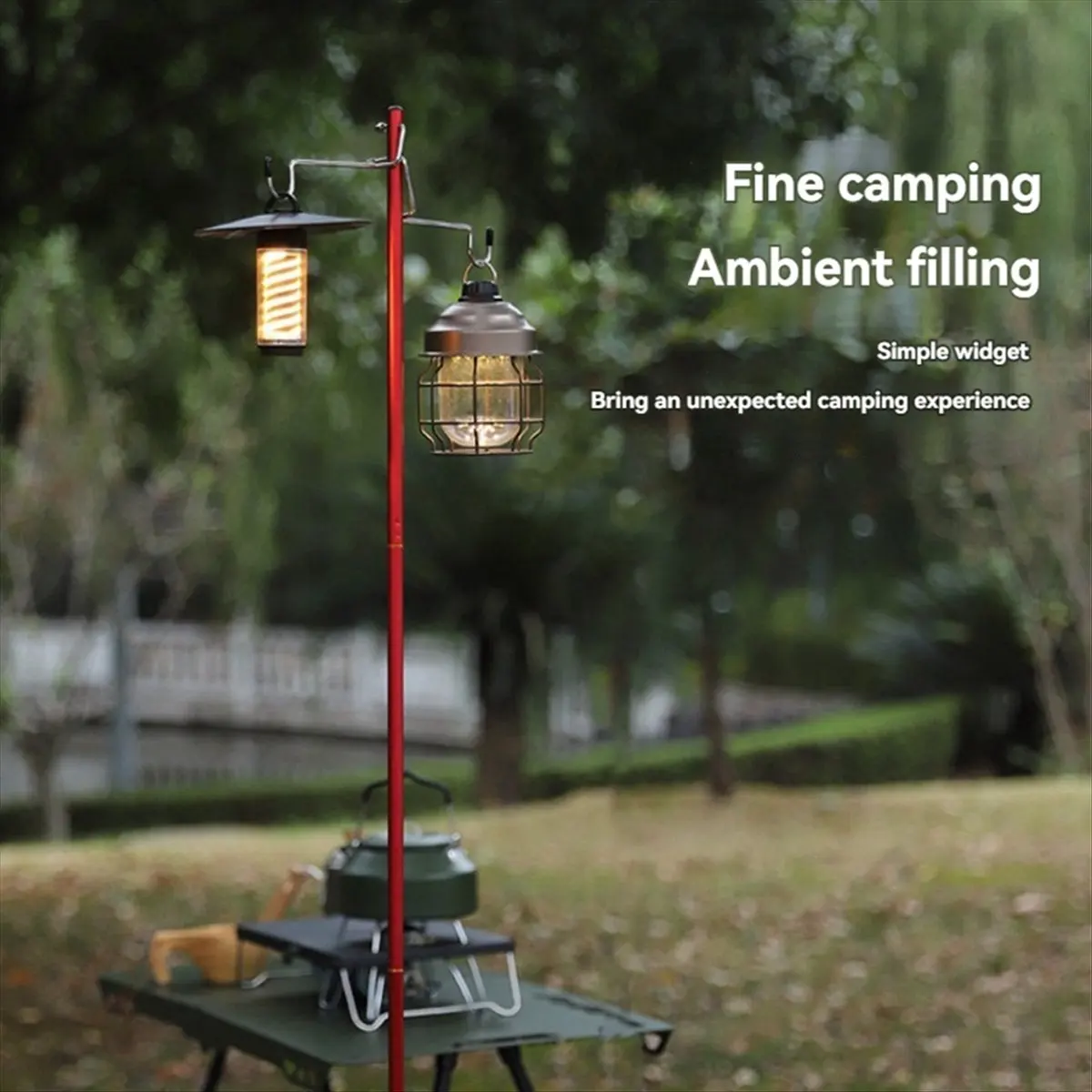 Outdoor Campsite Folding Light Stand Camping Portable Desktop Light Pole Stand Suitable for Camping Fishing Barbecue-A51M