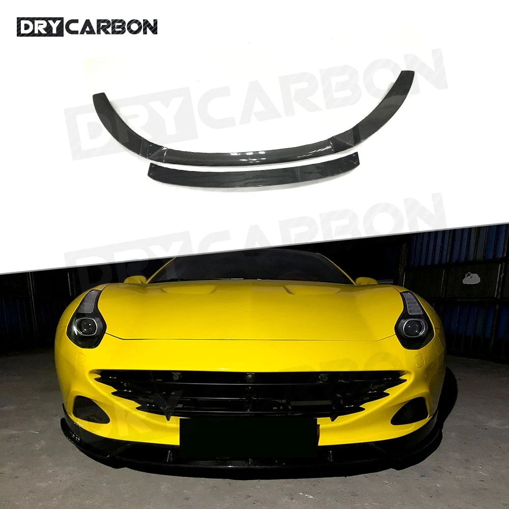 

2Pcs Carbon Fiber Front Bumper Chin Lip Spoiler BodyKit for Ferrari California 2015 Front Bumper Lip Body Kit Add On
