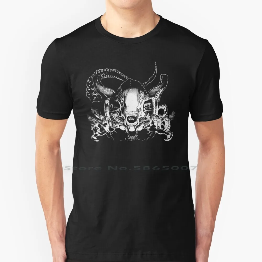 Xenotime 100% Cotton T Shirt Xenomorph Sigourney Weaver Science Fiction Sci Fi Ridley H R Giger Hr Giger Space Tee Short Sleeve