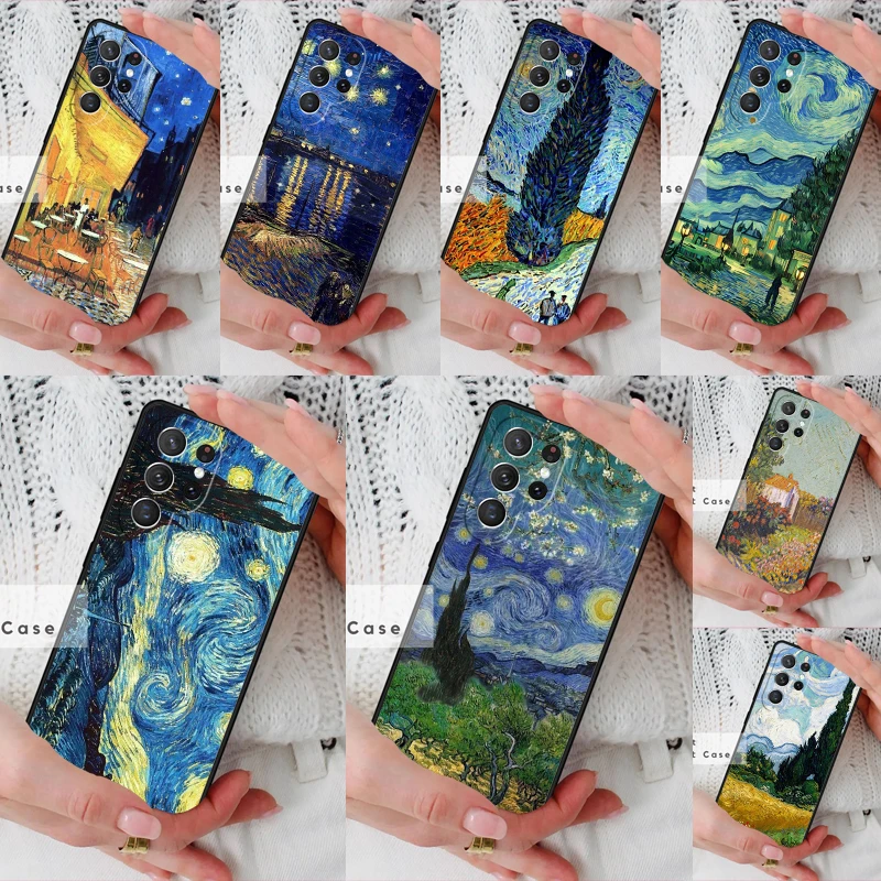 Paintings Starry Night Van Gogh Phone Cover Case for Samsung Galaxy S26 Ultra S20 FE Note 10 S24 S23 S21 S25 Plus S22