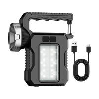 Portable USB Rechargeable Flashlights Solar LED Light With COB Work Light Outdoor Torch Light Mobile Phone Charger Camping Lamps